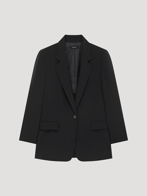 Базовый однобортный жакет на одной пуговице (Black)