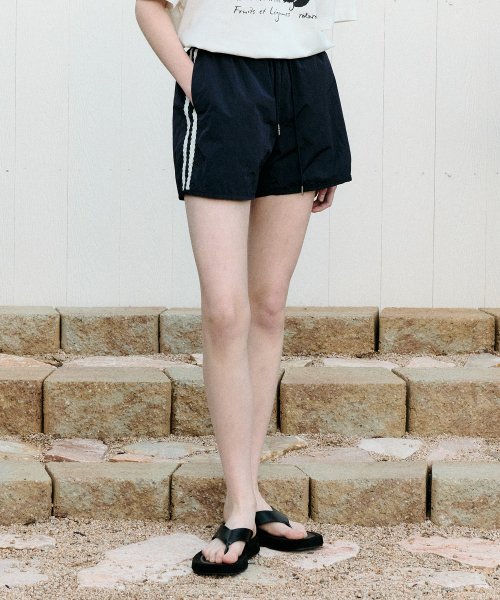 로라로라() LACE TRACK SHORT PANTS NAVY 상품 이미지