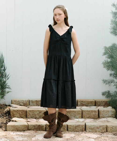 로라로라() TIE RIBBON SLEEVELESS ONEPIECE BLACK 상품 이미지