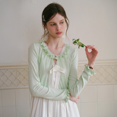 Cest_Frill cropped cardigan