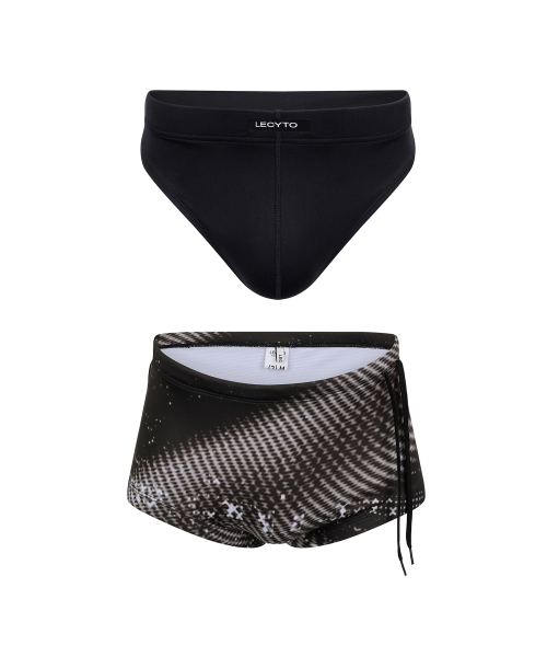Glitch Layer Swim Shorts_[Black]