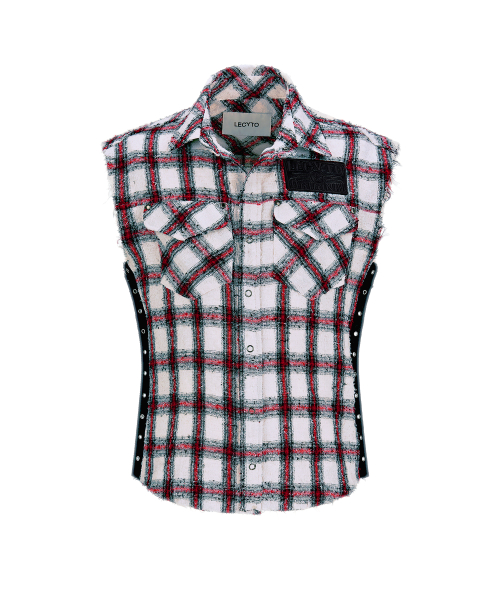Punk Check Vest рубашка_[белый]