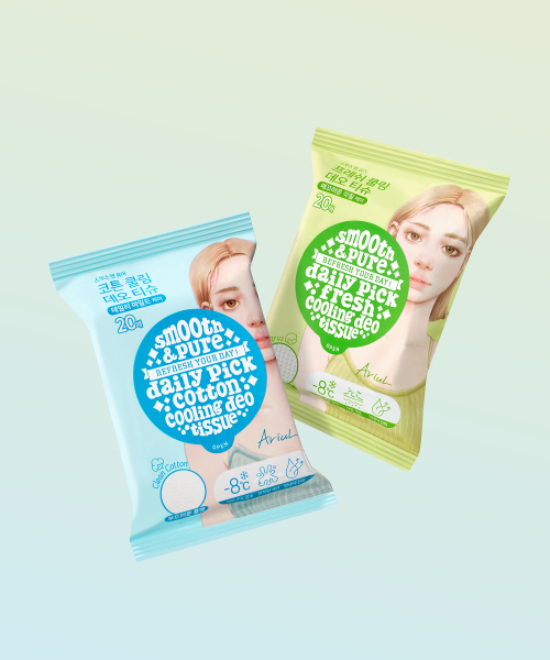 아리얼() 아리얼 스무스앤 퓨어 데오드란트 티슈 20매X3개 기획 상품 이미지