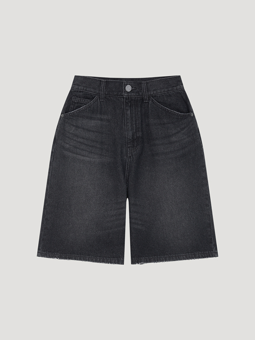 Джинсовые полушорты с высокой посадкой Dark Gray