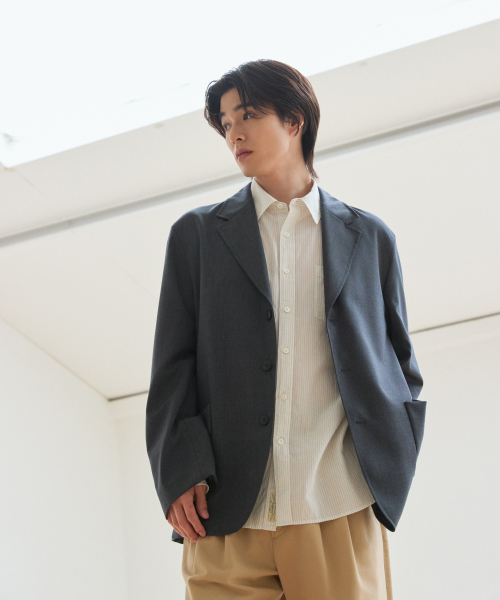 Fine Wool Over Fit жакет - Dark Gray