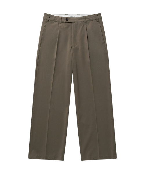 One-Tuck Slacks (Beige)