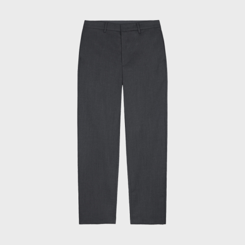 Fine Wool Regular Slacks - Dark Gray