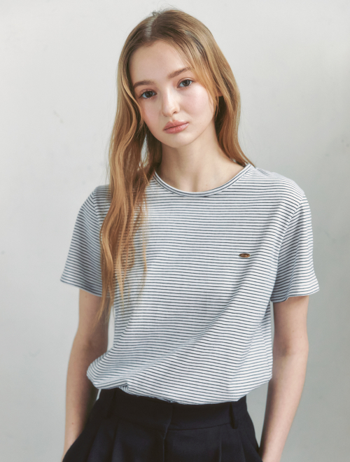 Ray Stripe Short Sleeve T-shirt - white