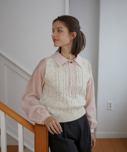 Monica Knit Vest_Oatmeal