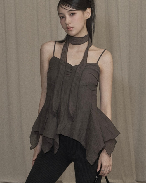 Ethnic Scarf Top (brown)
