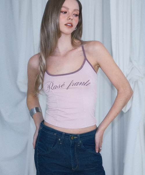 Rose Frantz ♥ Vintage Lettering Sleeveless /追跡付 Rose Lettering Sleeveless [Red] - 로제프란츠