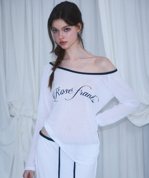 로제프란츠(ROSEFRANTZ) Sheer Lettering Long Sleeve [White