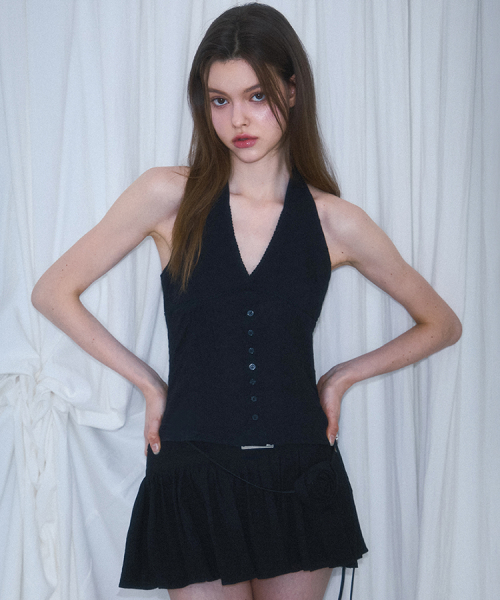 Flower Halter Blouse [чёрный]