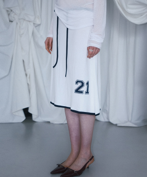 Rose Frantz★韓国★人気★No.21 Lowrise Midi Skirt 追跡付 로제프란츠(ROSEFRANTZ) No.21 Lowrise Midi Skirt [White