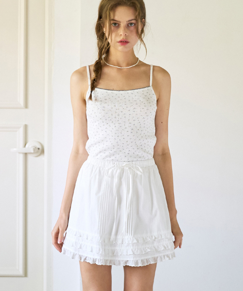 슬로우롤리() Floral lace sleeveless top - Ivory 상품 이미지