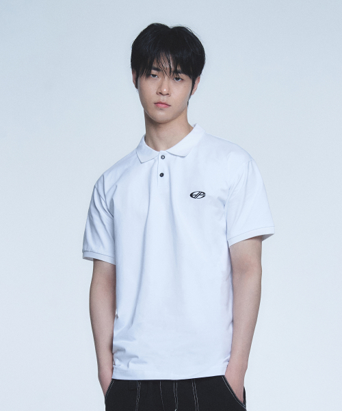 BASIC COLLAR T-SHIRT-[WHITE]
