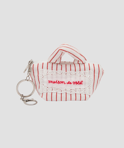 로라로라() MAISON DE ROLA STRIPE MINI BAG KEYRING RED 상품 이미지