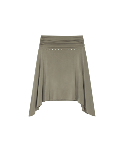 [Kashiko] Stud Drape Flare Skirt /追跡付 카시코(KASHIKO) Stud Drape Flare Skirt Warm Gray - 사이즈