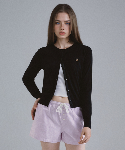 【WHO.A.U】Steve Head Point Plain Cardigan Steve Head Point Plain Cardigan(Set-up) - 후아유닷컴