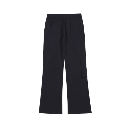 SEMI FLARED NYLON CAGO PANTS(Black)