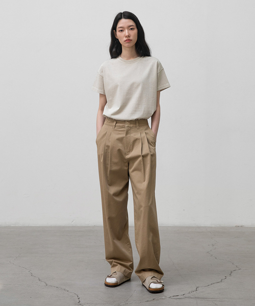 w. Brooklyn Wide Pants (Beige)