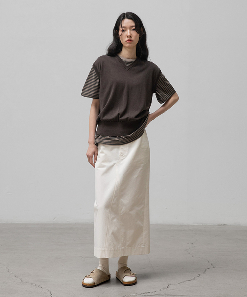 w. Layer Silk Knit Vest (Pewter)
