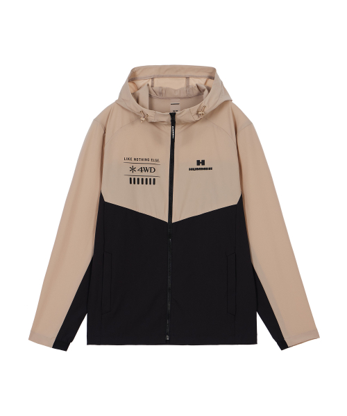 Ветровка с капюшоном и логотипом Beige