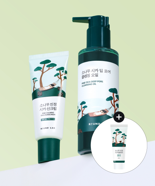 라운드랩() 소나무 시카 딥 포어 클렌징 오일 200ml + 선크림 40ml (+클렌저 20ml) 상품 이미지