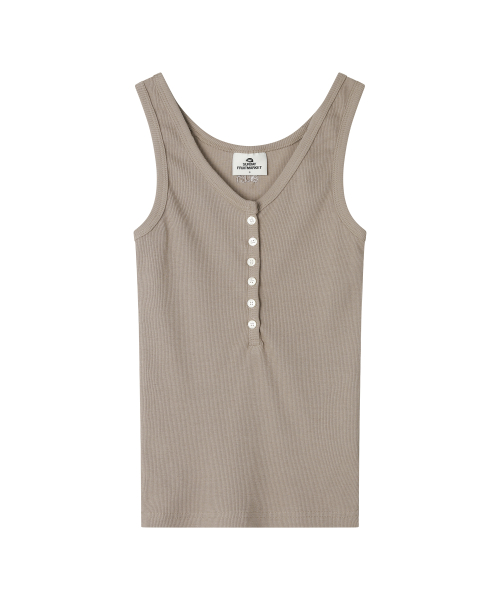 W) BUTTON SLEEVELESS BEIGE