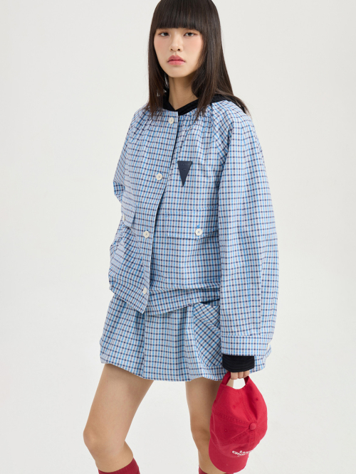 Collar Check Button Jumper (blue) LFUAM25405BUX