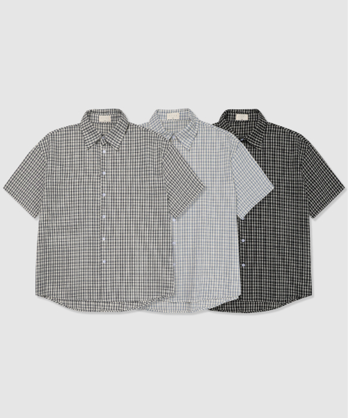 SUMMER VINTAGE HAKU CHECK HALF SHIRT