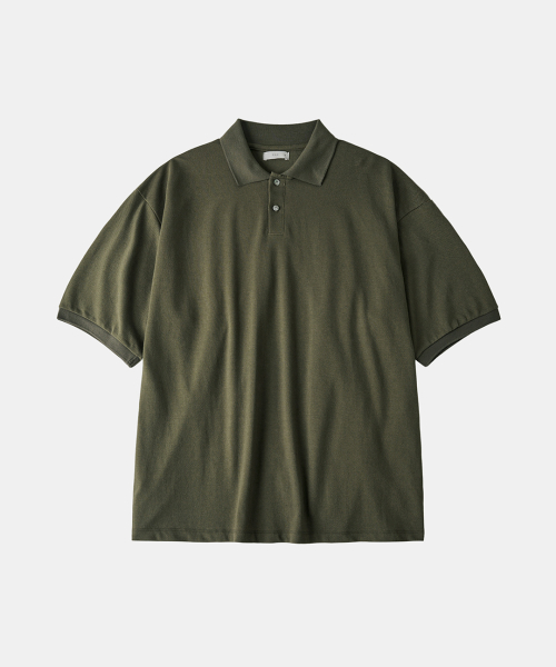 Свободное поло с коротким рукавом Olive Khaki