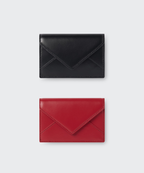 WOMENS PLAIN LEATHER ENVELOPE CARD WALLET