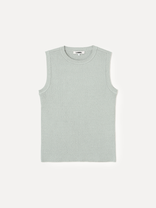 Hale sleeveless rib knit khaki grey