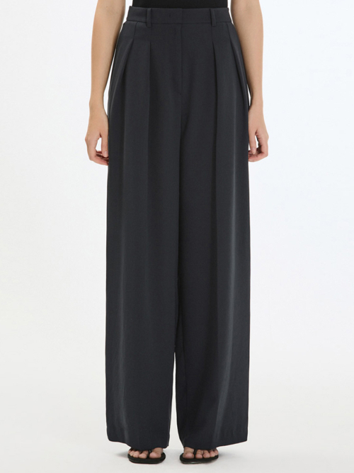 Длинные широкие брюки с двумя складками Dark Gray