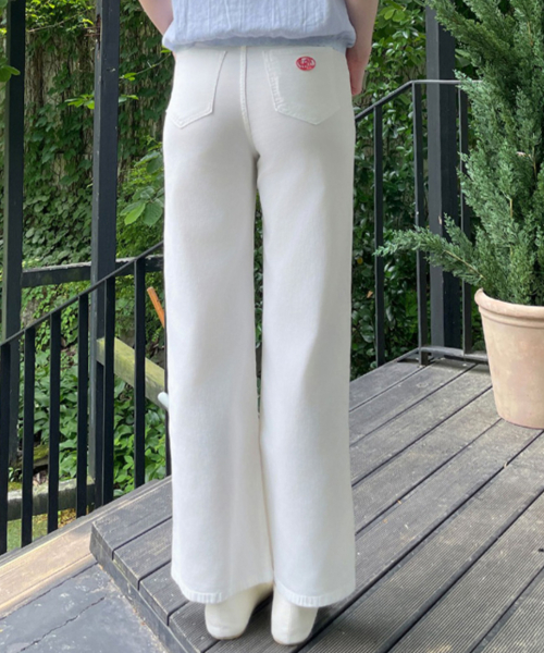 슬로우롤리() Dying Flare Stretch Pants - Ivory 상품 이미지