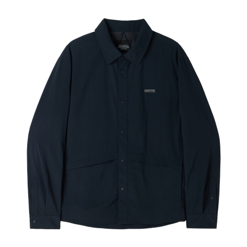 AIRO SEERSUCKER LONG SLEEVE SHACKET - NAVY (P252MJK189)