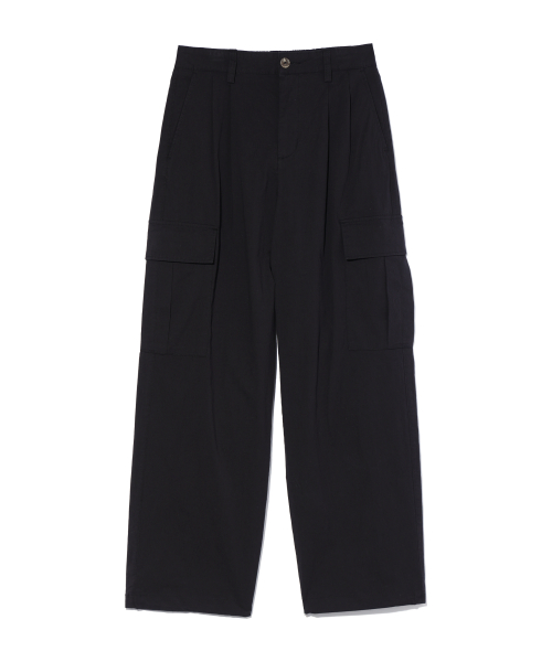 Широкие брюки карго с защипами BLACK (LO3PU726-076)