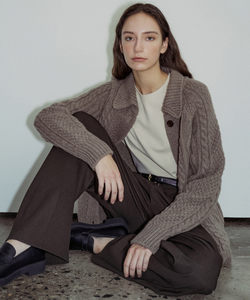 FISHERMAN SWEATER KNIT_2COLOR