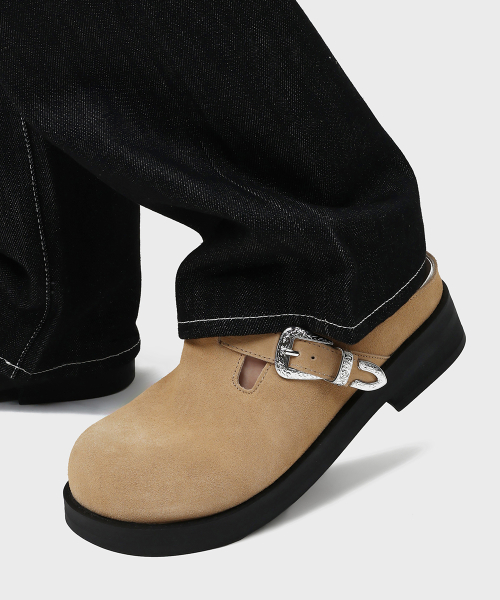 [SECOND.A] 엔틱버클 6CM 벌룬 클로그 2NDS090BS [CAMEL]