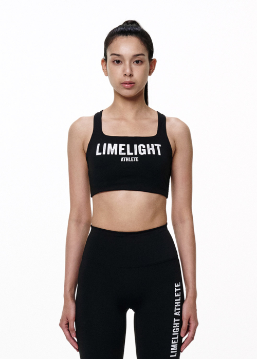 Спортивный бра Limelight с большим логотипом U-line (Black/White)