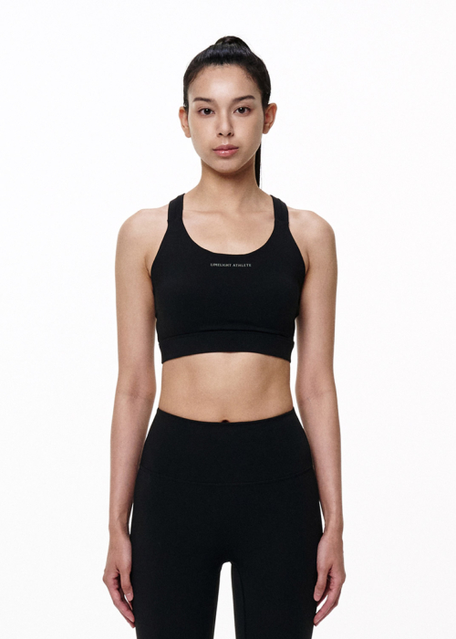 Спортивный бра V-line с логотипом Athlete (Black/Gray)
