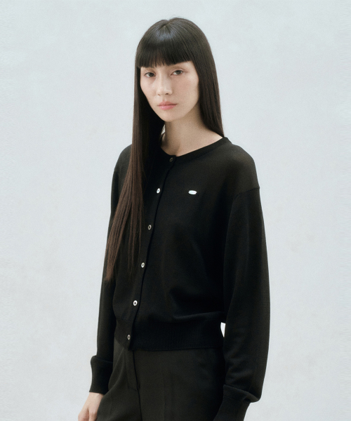 LOGO PLAQUE CARDIGAN BLACK