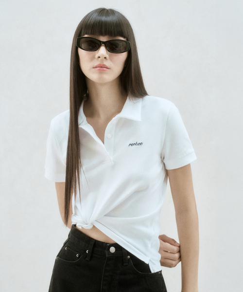LOGO EMBROIDERED POLO TOP