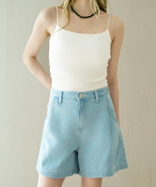 슬로우롤리() Shirred cap knit sleeveless top -White 상품 이미지
