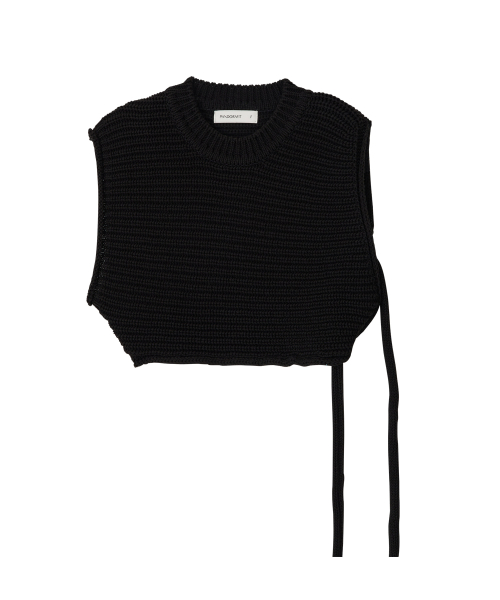 Unbalance Strap Knit Vest (black)