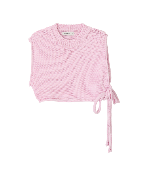 Unbalance Strap Knit Vest (pink)