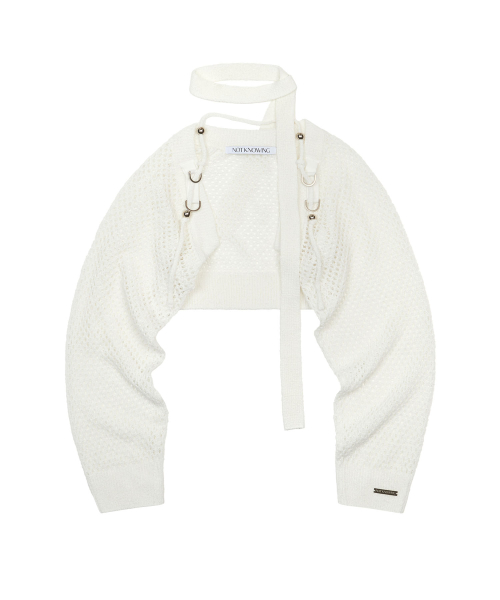 Bolero Linen Net Cardigan (WHITE)