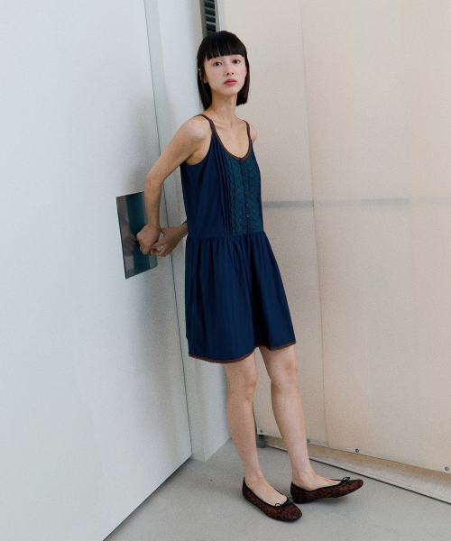 하네() [스크런치SET] 보헤미안 원피스_Moon Navy 상품 이미지