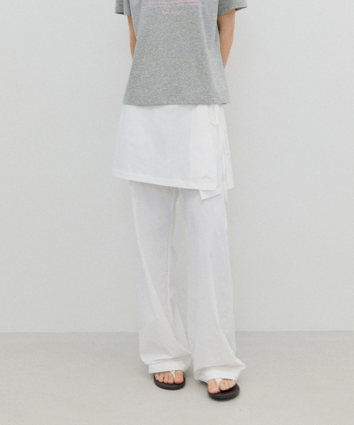 하네() 블록쉘 레이어드 스커트 팬츠_Milk 상품 이미지